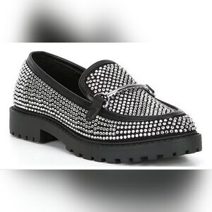 Gianni Bini Teigan-Girl Rhinestone Embellished Lug Sole Loafers (Kid)